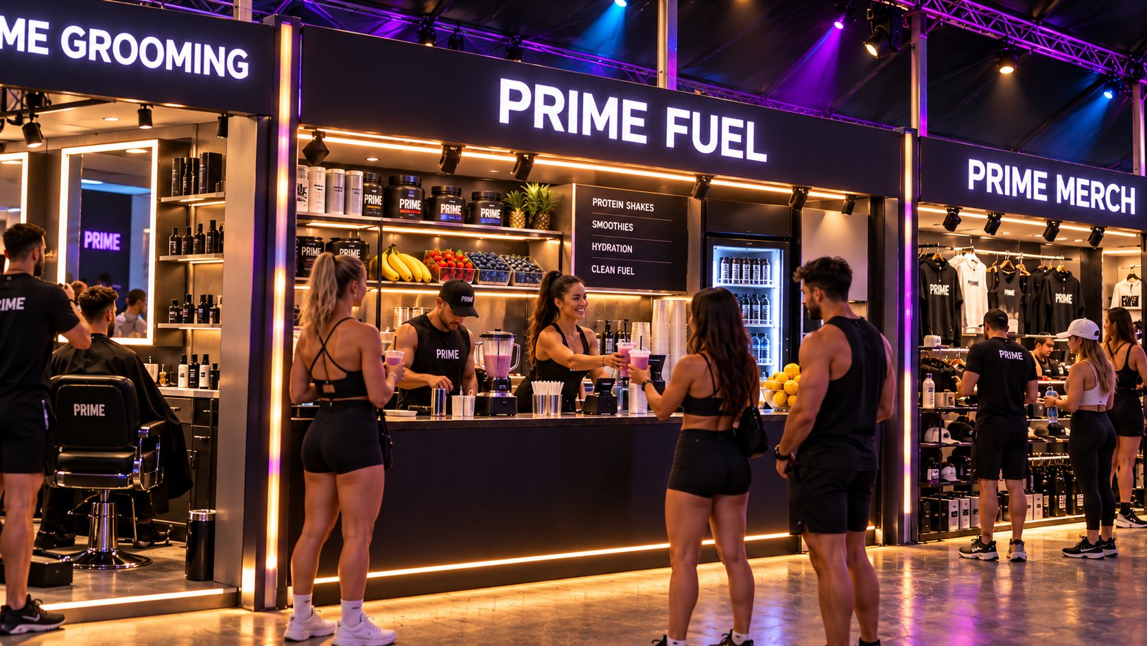 PRIME Fuel shake bar beside the lifestyle bays